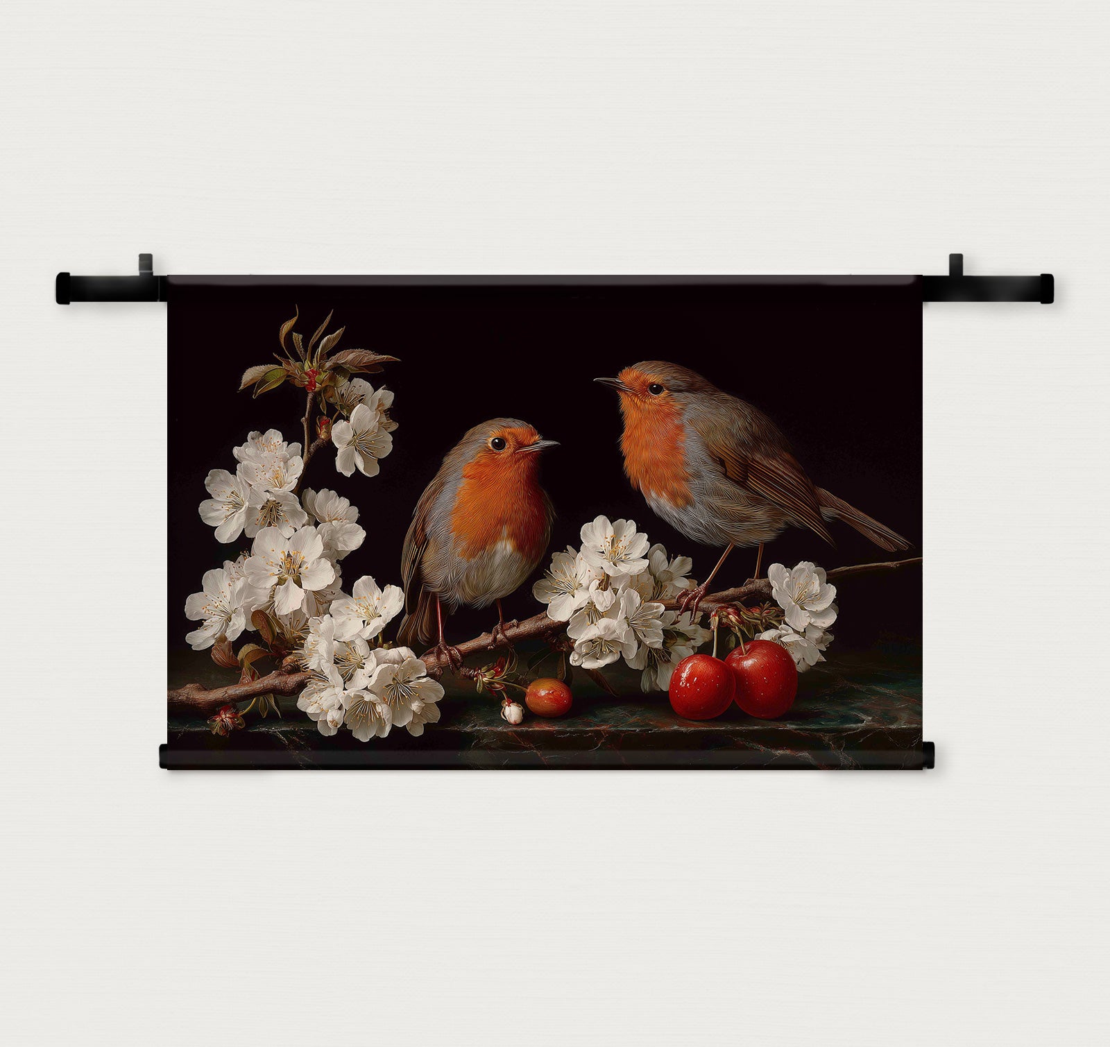 Roodborstjes 2 · Wandkleed-Wandkleed-House of Posters-House of Posters