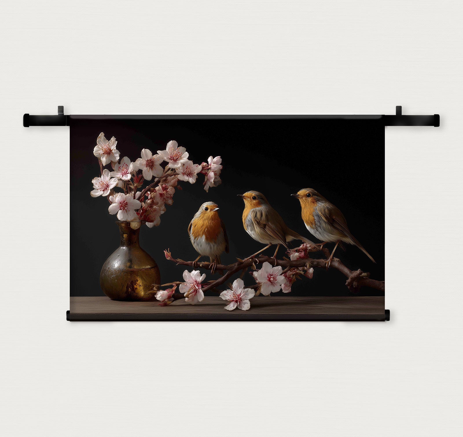 Roodborstjes 3 · Wandkleed-Wandkleed-House of Posters-House of Posters