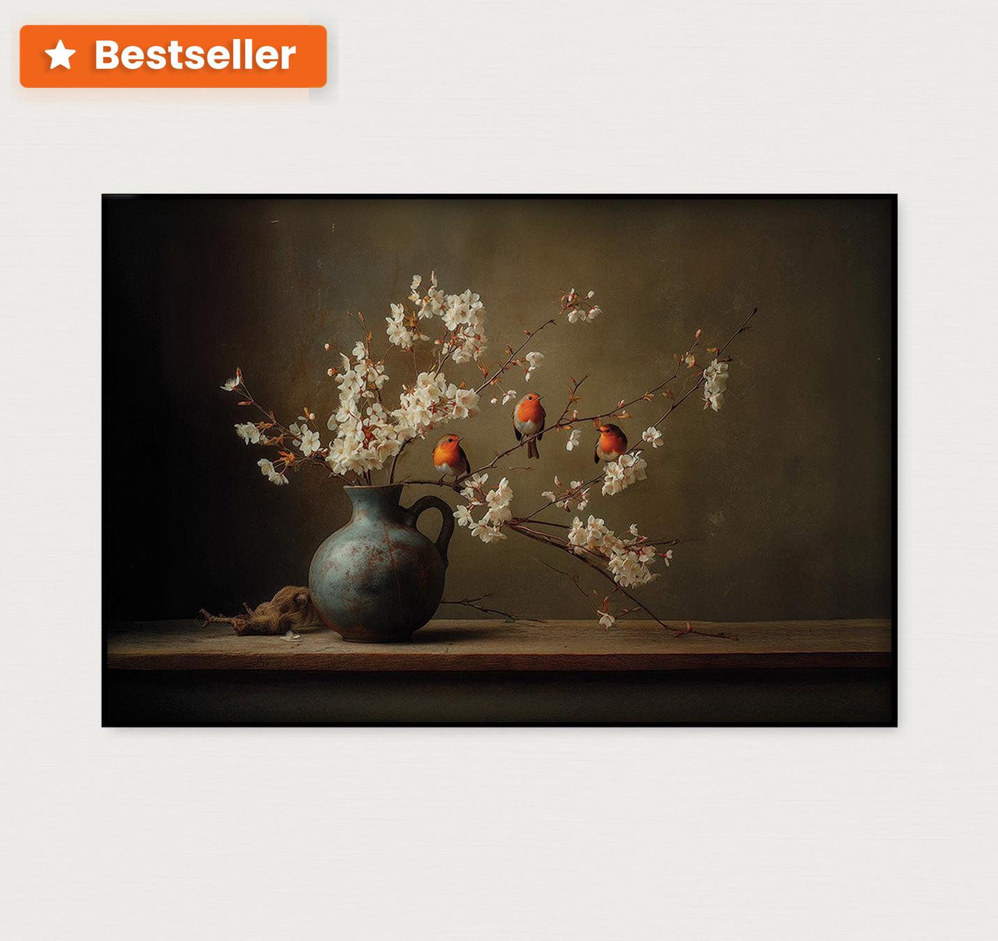 Roodborstjes · Artframe-Poster liggend-House of Posters-House of Posters