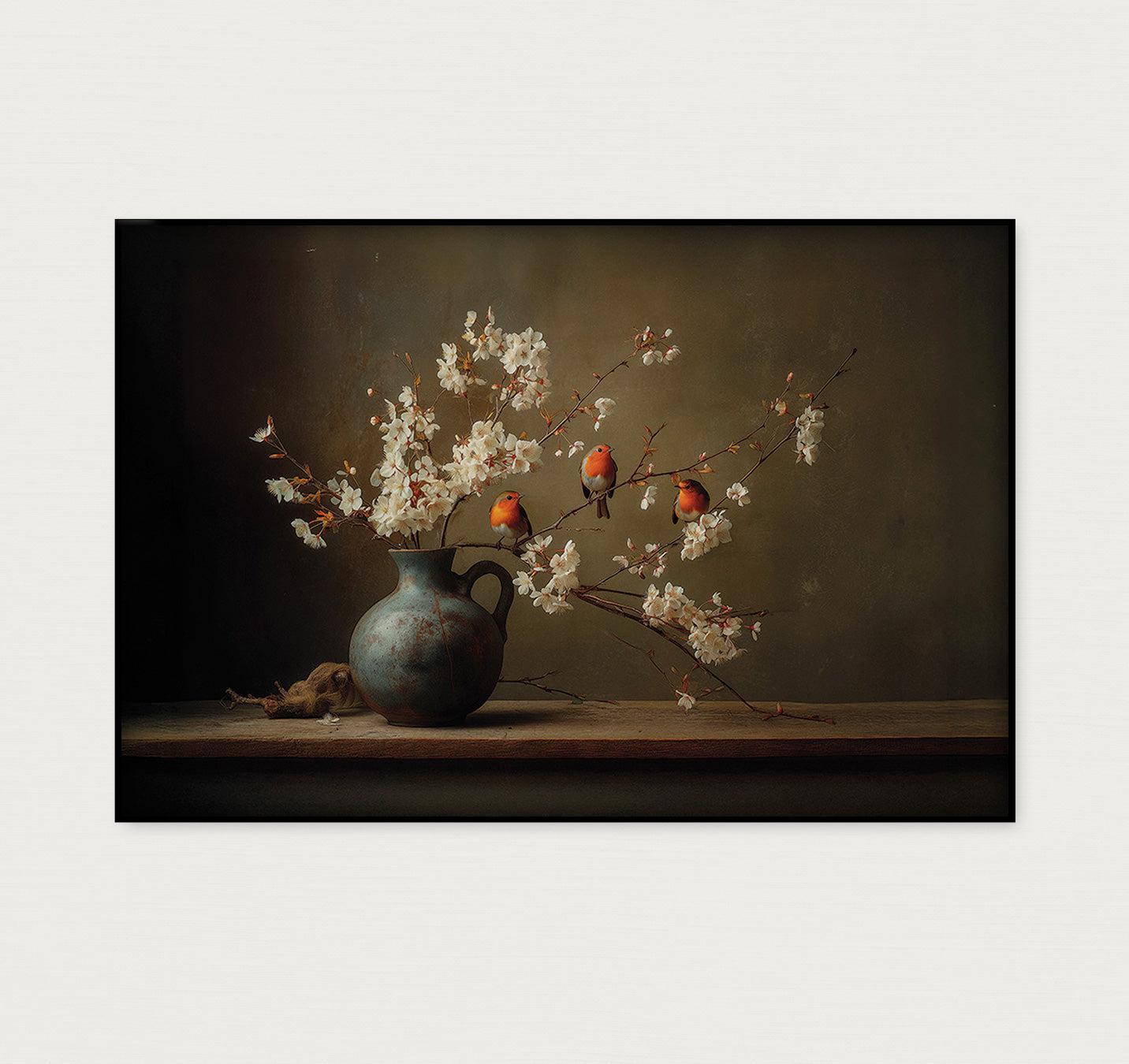 Roodborstjes · Artframe-Poster liggend-House of Posters-House of Posters