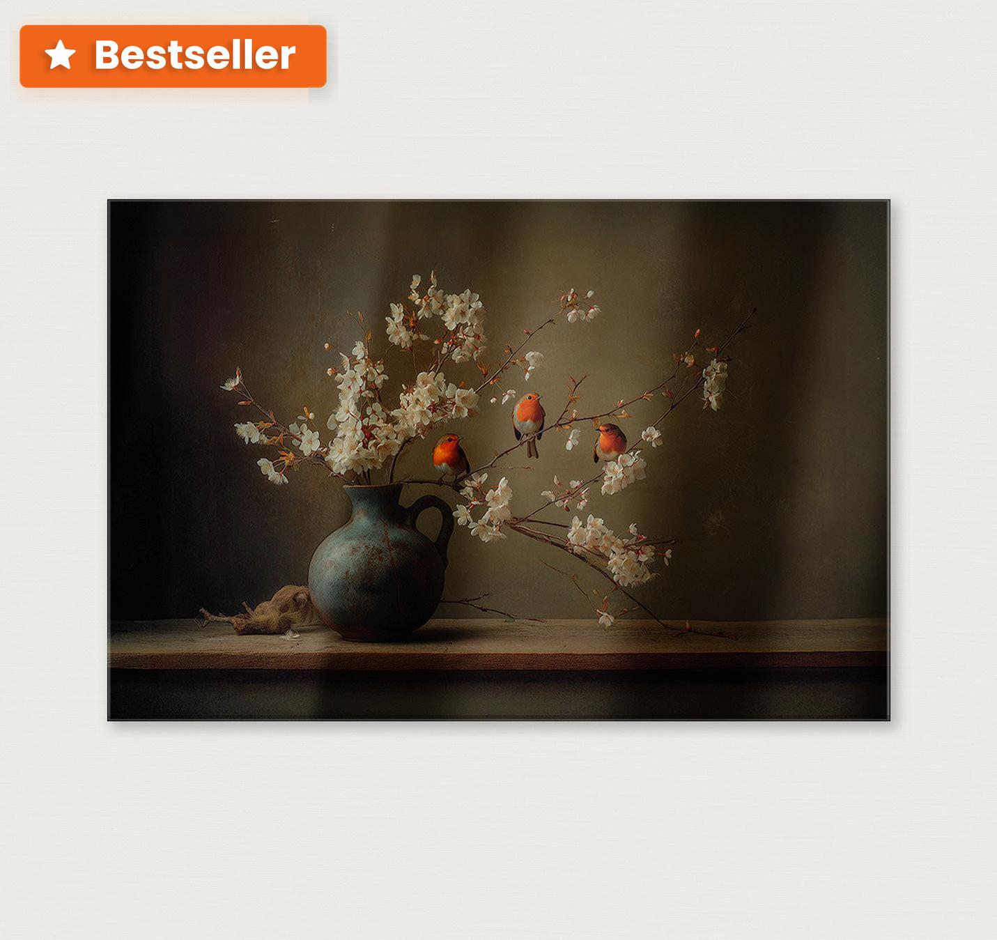 Roodborstjes · Plexiglas-Poster liggend-House of Posters-House of Posters