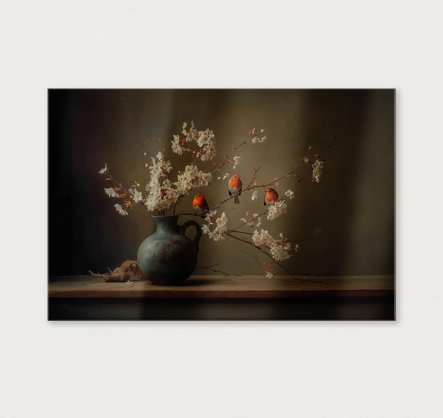 Roodborstjes · Plexiglas-Poster liggend-House of Posters-House of Posters