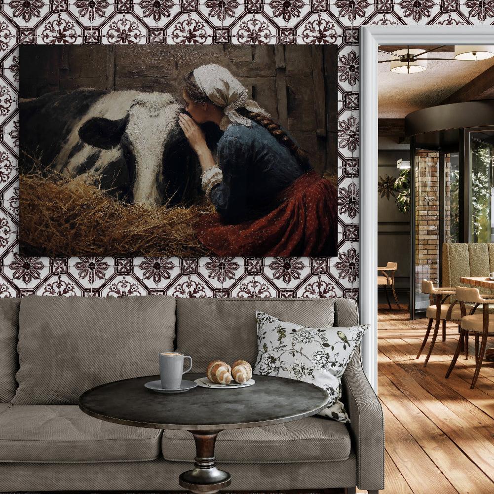 schilderij koe woonkamer landelijk