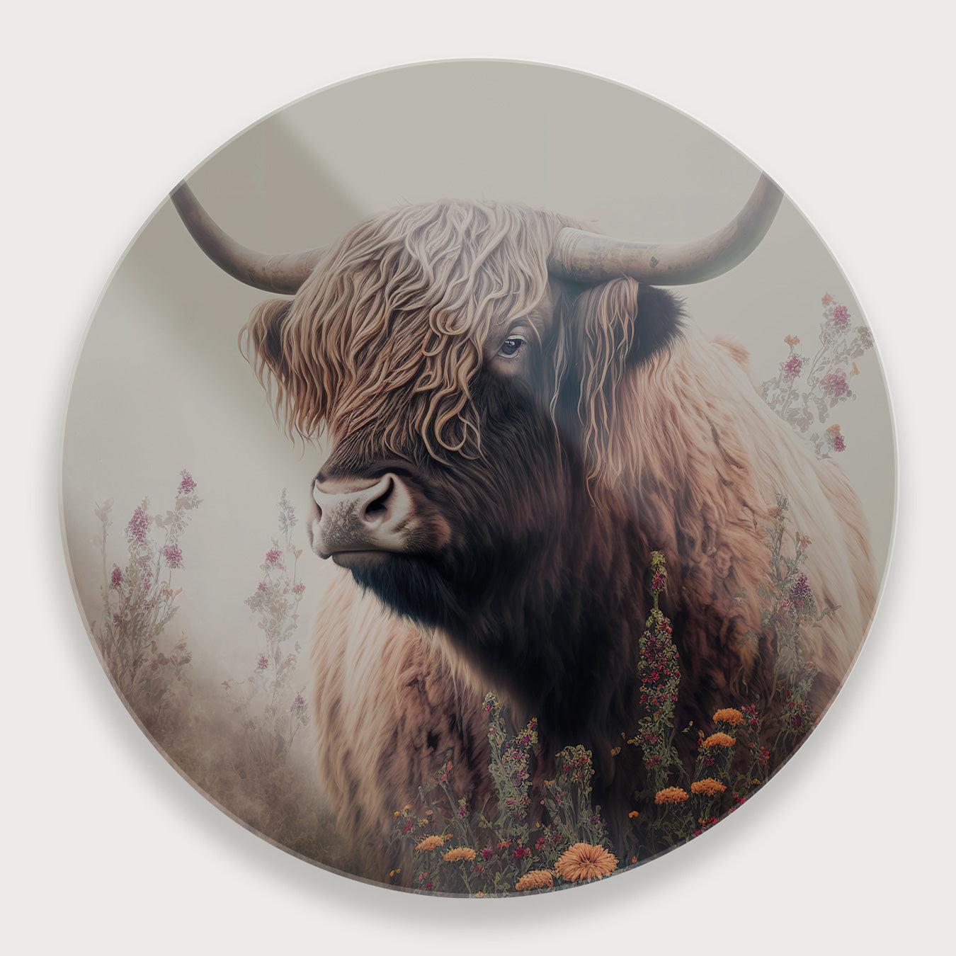 Schotse hooglander 3 · Plexiglas-Muurcirkel-House of Posters-House of Posters