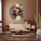 Muurcirkel vrouw bloemen op hoofd