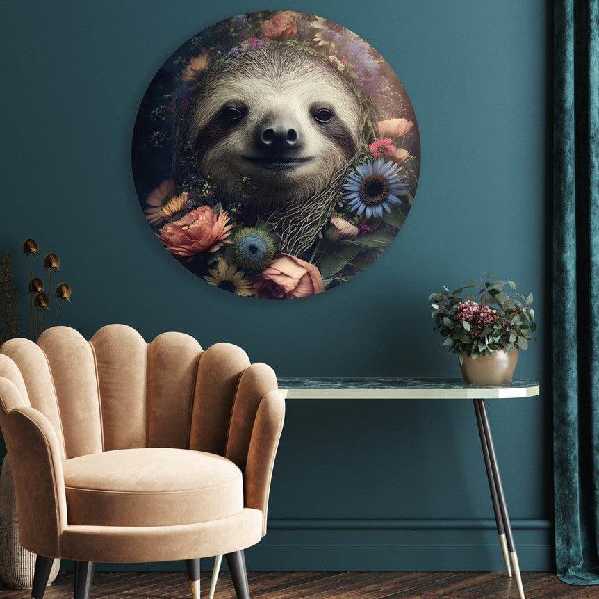 sloth muurcirkel woonkamer