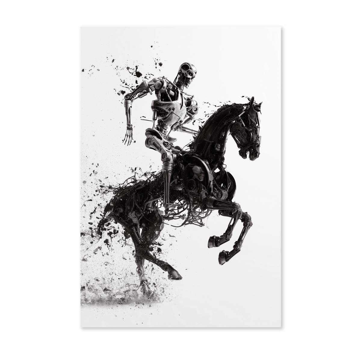 T100 op paard als staande wanddecoratie