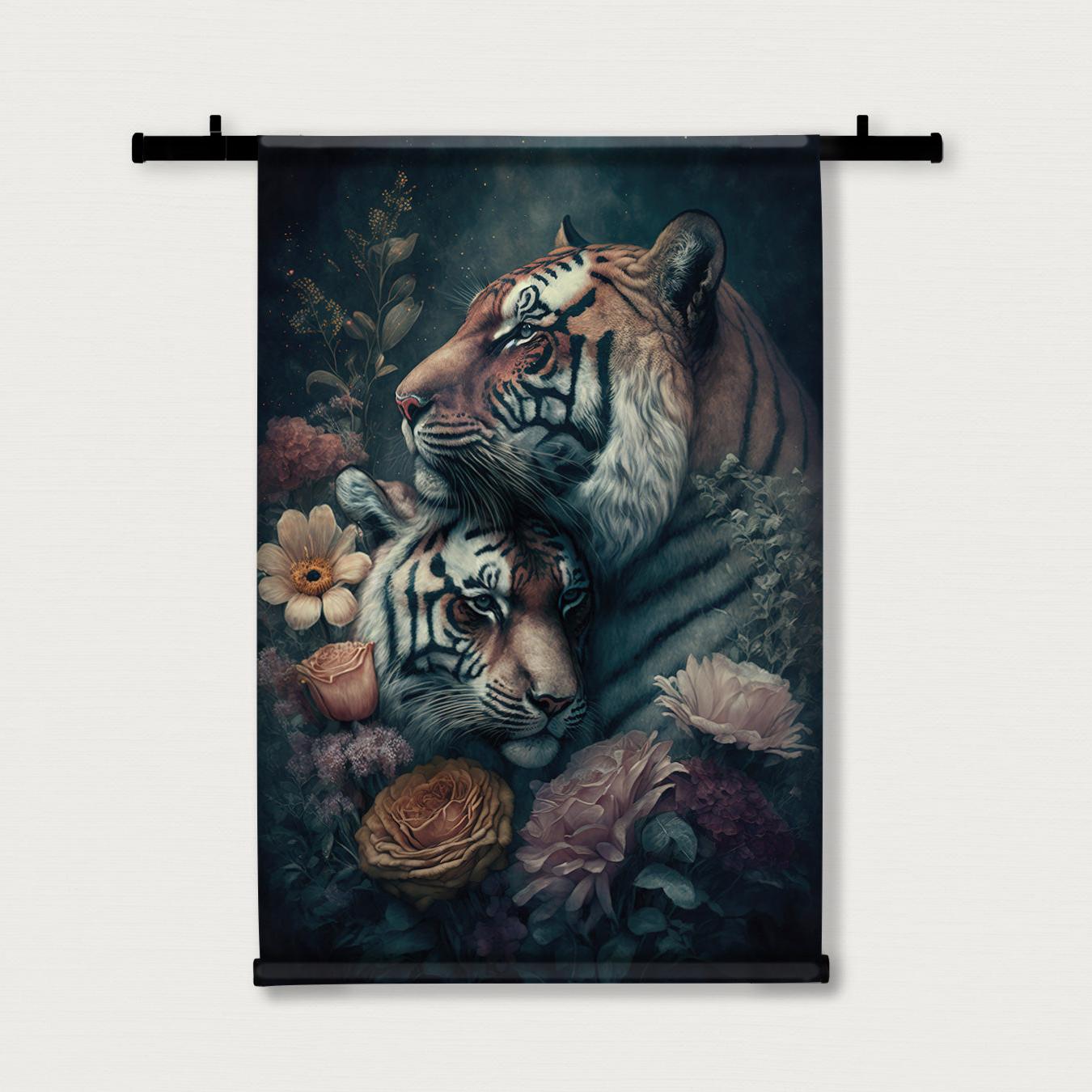 Tijgers couple · Wandkleed-Wandkleed-House of Posters-House of Posters