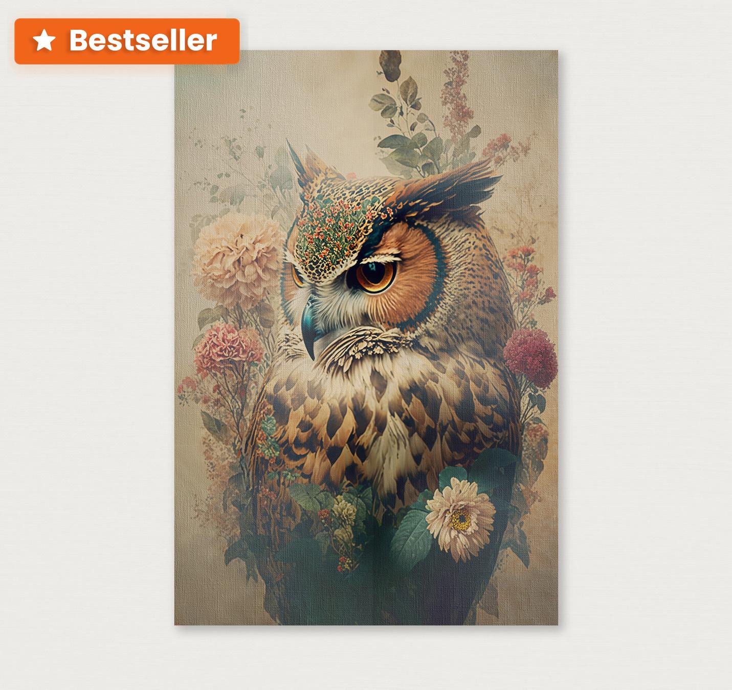 Uil 2 · Canvas-Poster staand-House of Posters-House of Posters