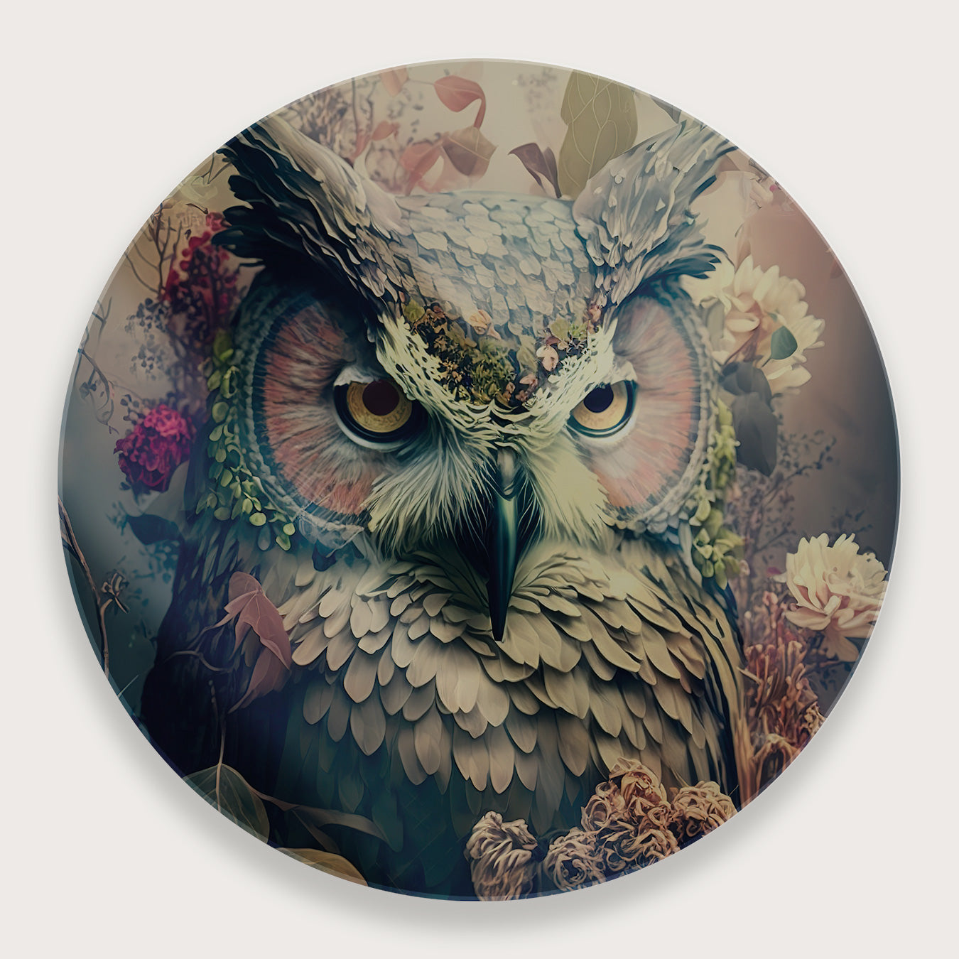 Uil 3 · Plexiglas-Muurcirkel-House of Posters-House of Posters