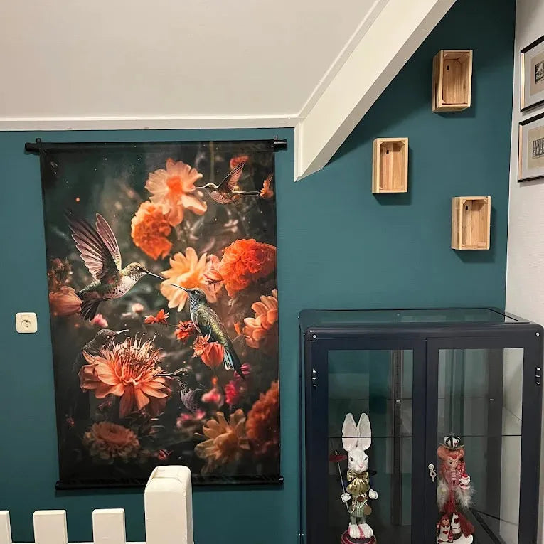 klantfoto wandkleed met vogels