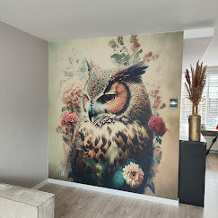 klantfoto behang met uil