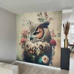 klantfoto behang met uil