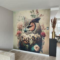 klantfoto behang met uil