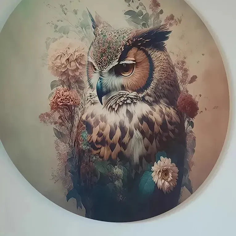 klantfoto muurcirkel met uil