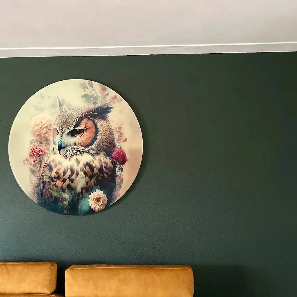 klantfoto muurcirkel met uil