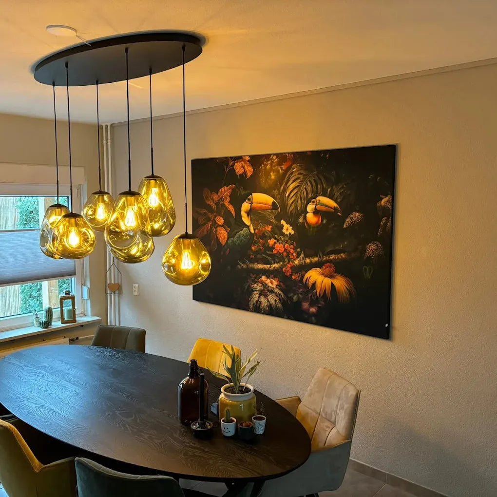 klantfoto schilderij toucans