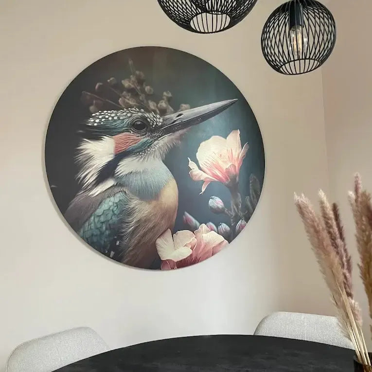 klantfoto muurcirkel ijsvogel