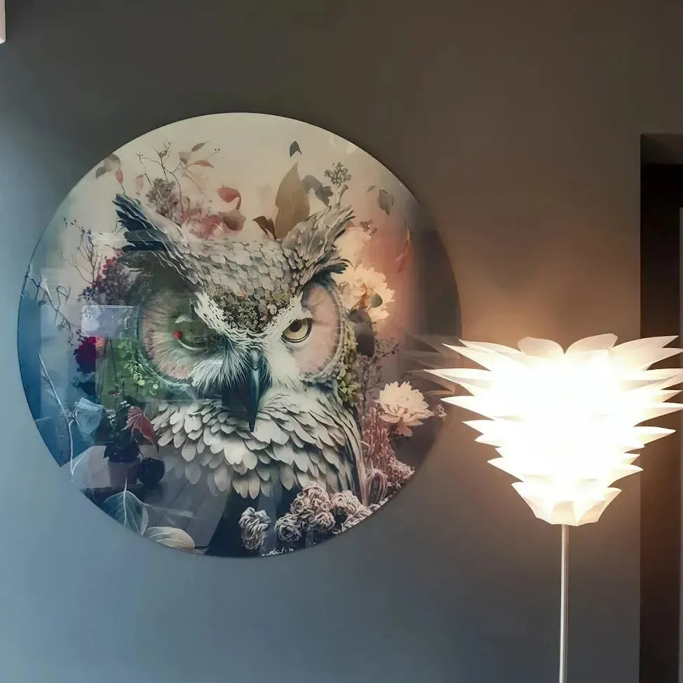 klantfoto muurcirkel met uil