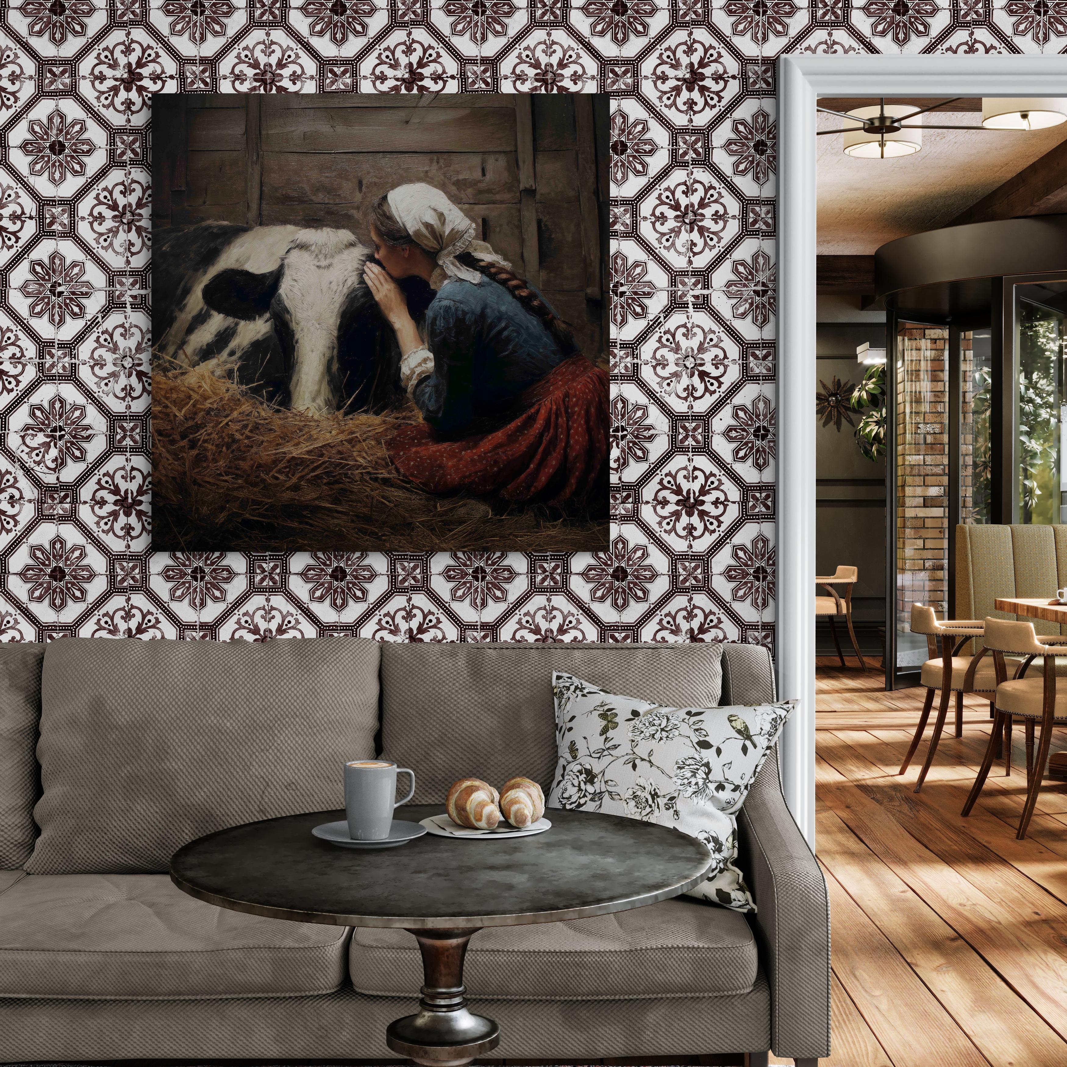 vierkant schilderij landelijk house of posters