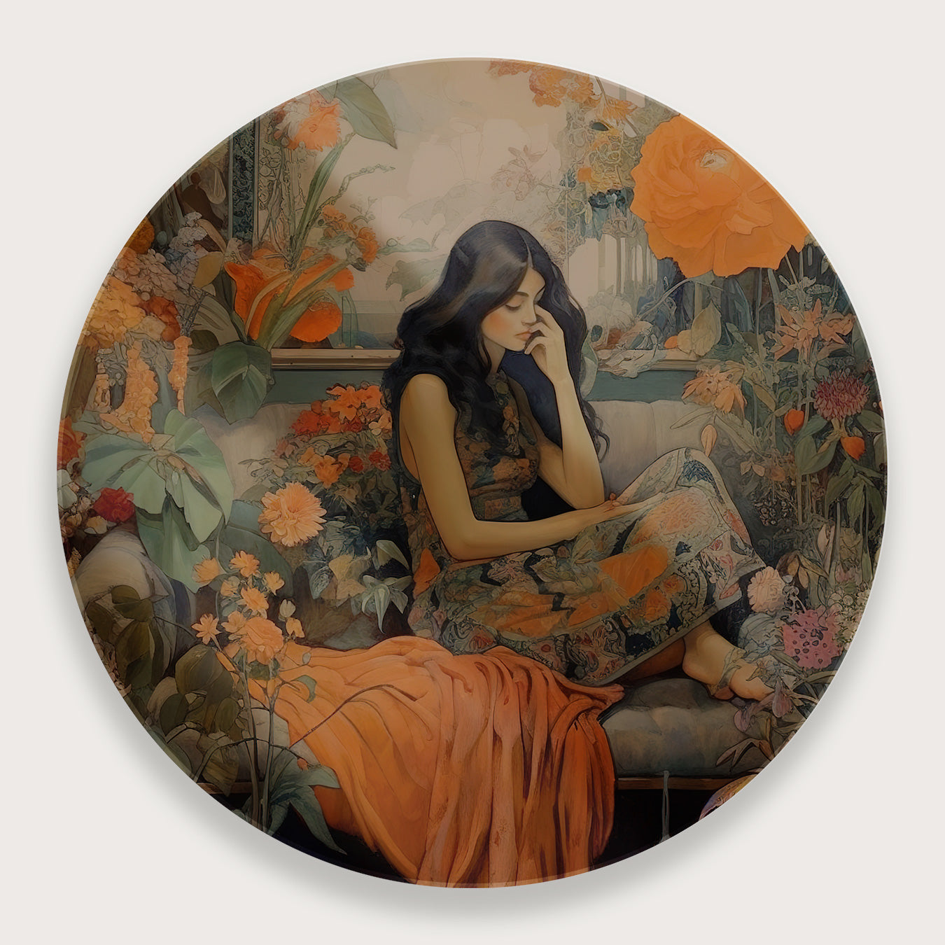 Vrouw 2 · Plexiglas-Muurcirkel-House of Posters-House of Posters