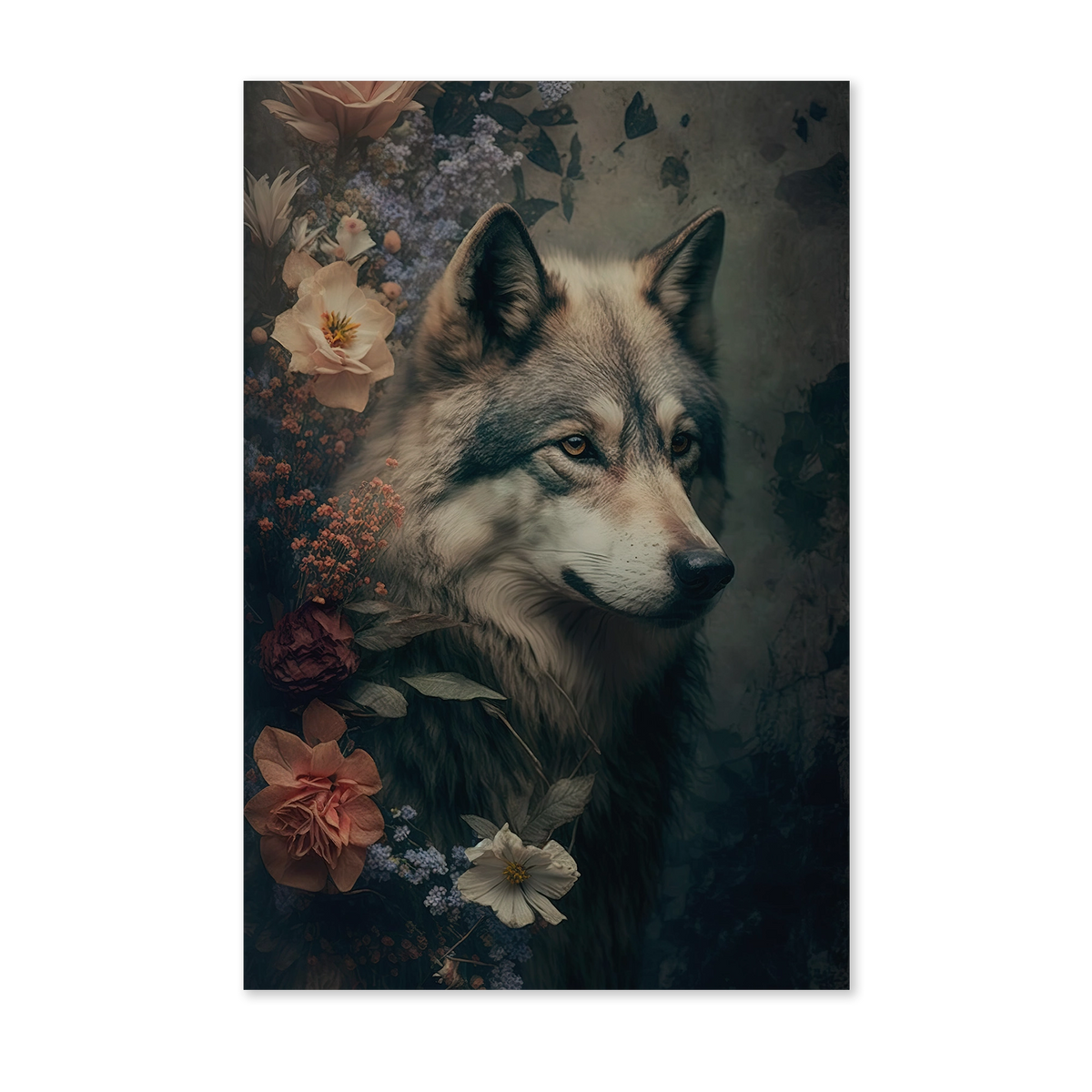 Wolf als staande wanddecoratie