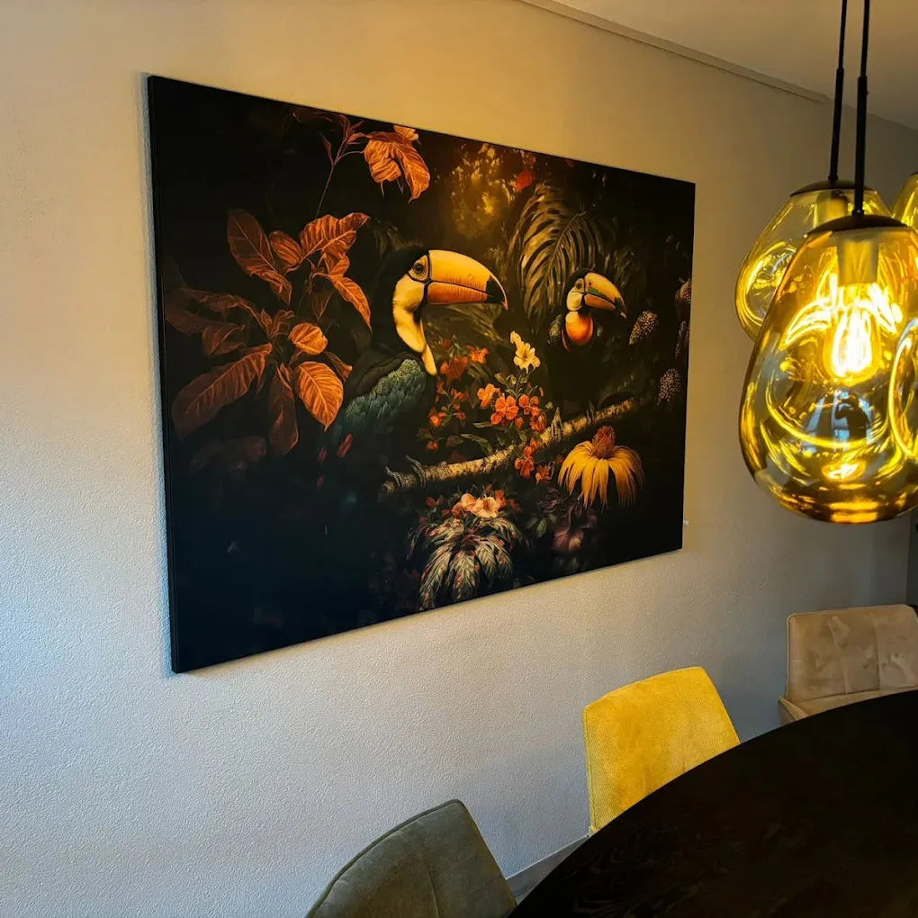 klantfoto muurcirkel toucans