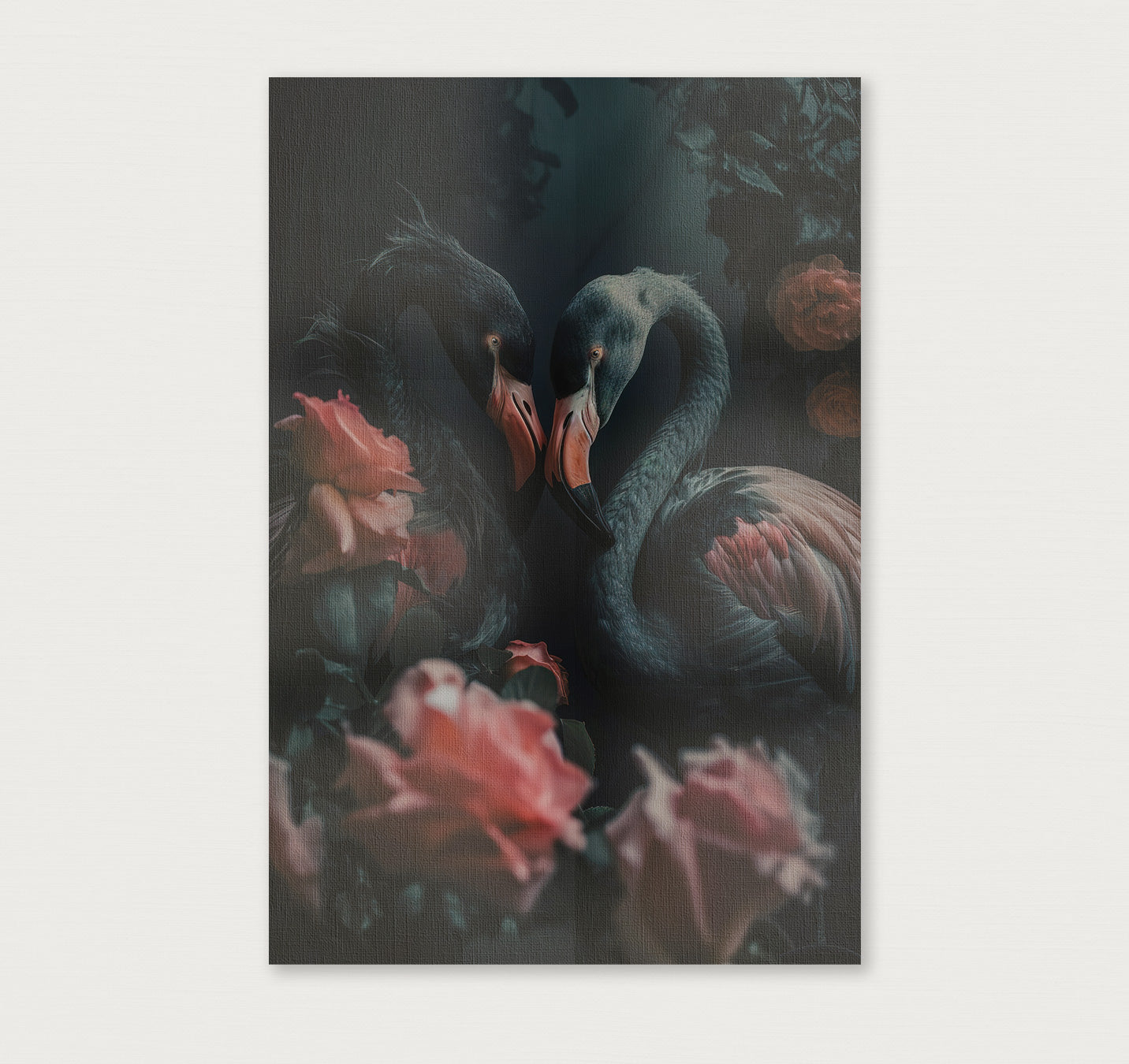 Zwarte Flamingo's · Canvas-Poster staand-House of Posters-House of Posters