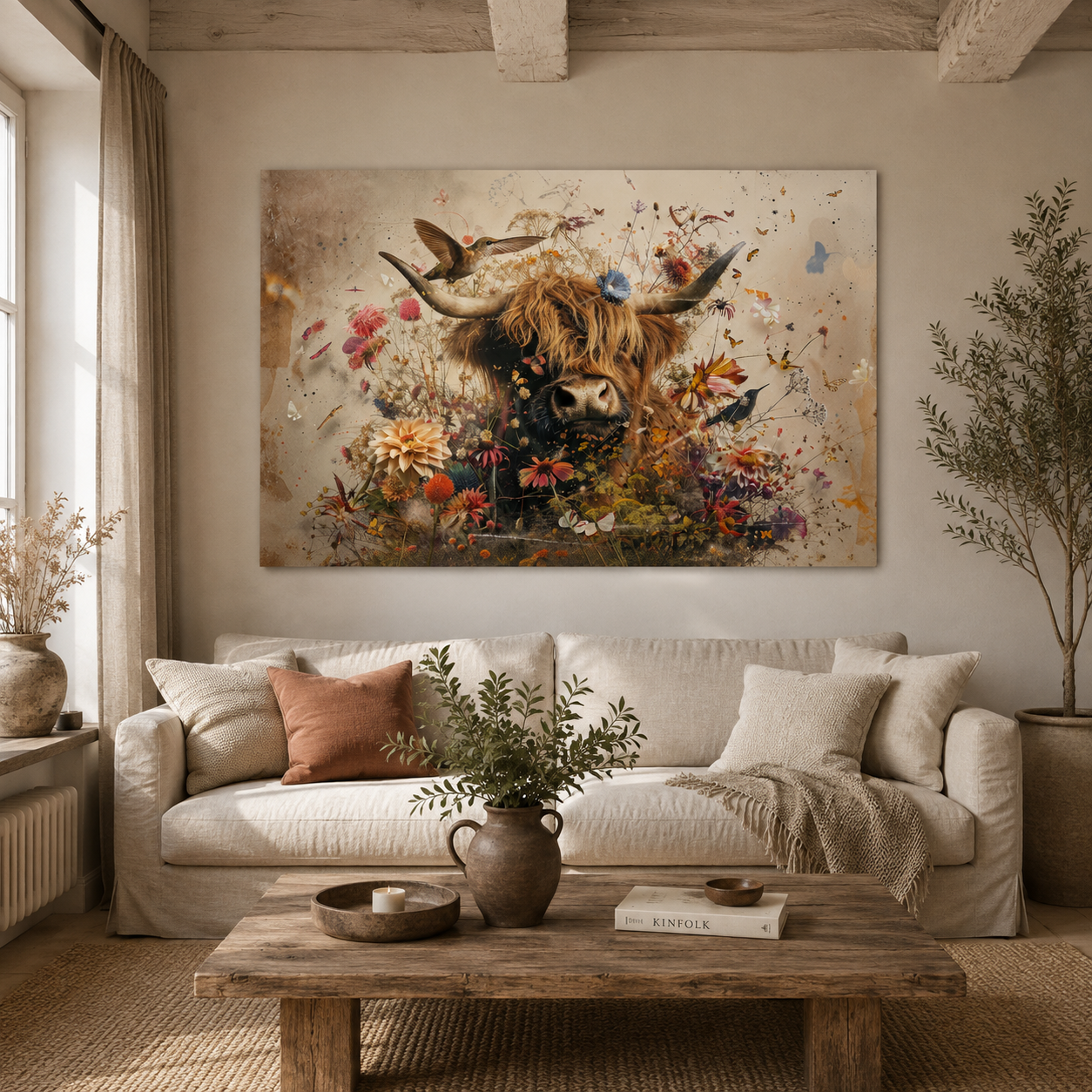 schilderij schotse hooglander landelijk interieur