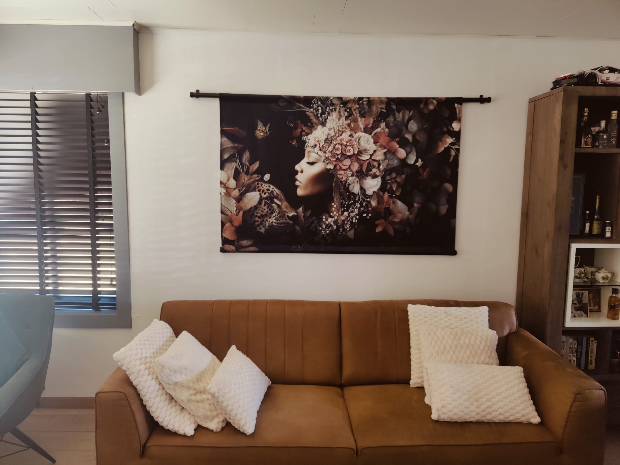 klantfoto wandkleed met vrouw