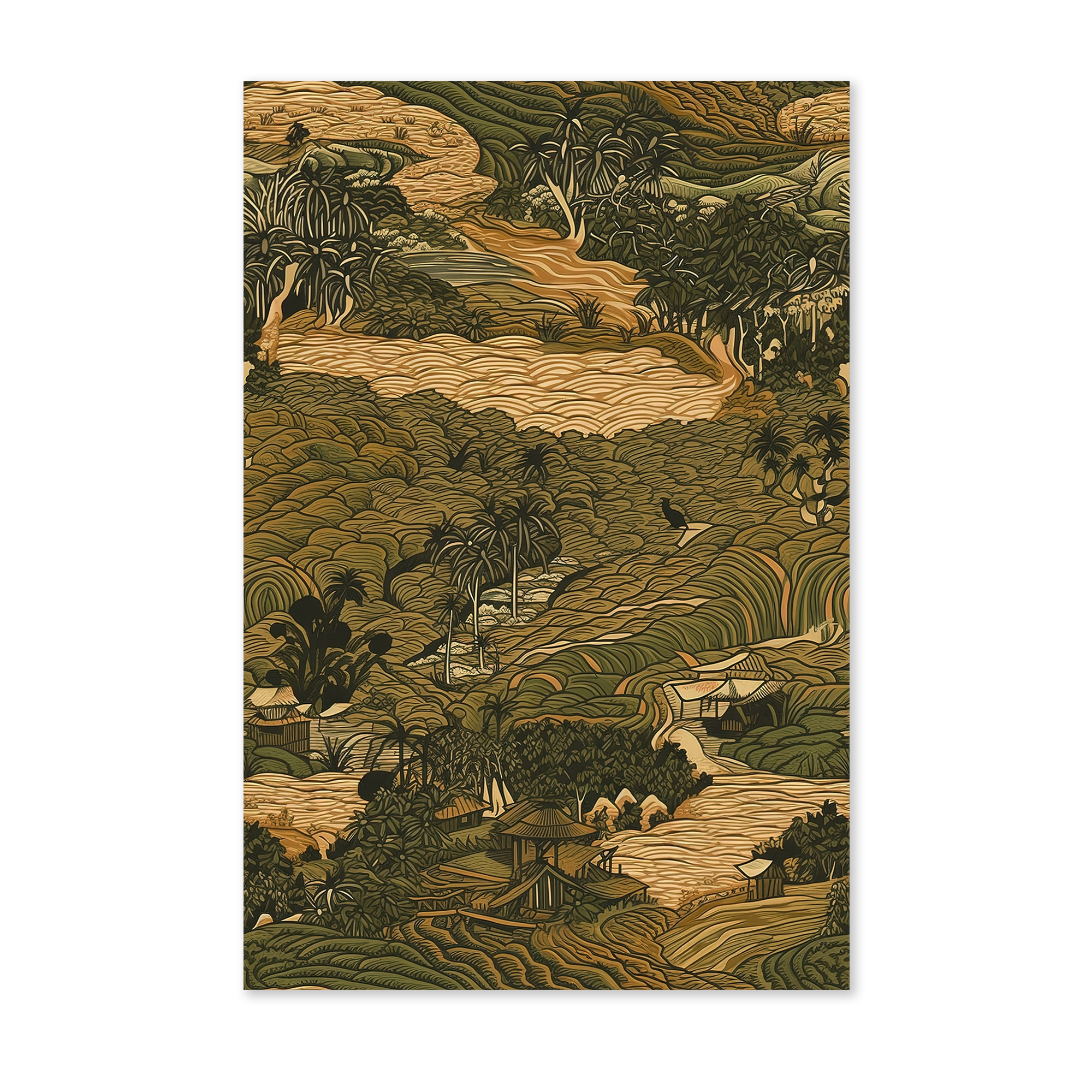 Aziatisch landschap 2 wanddecoratie