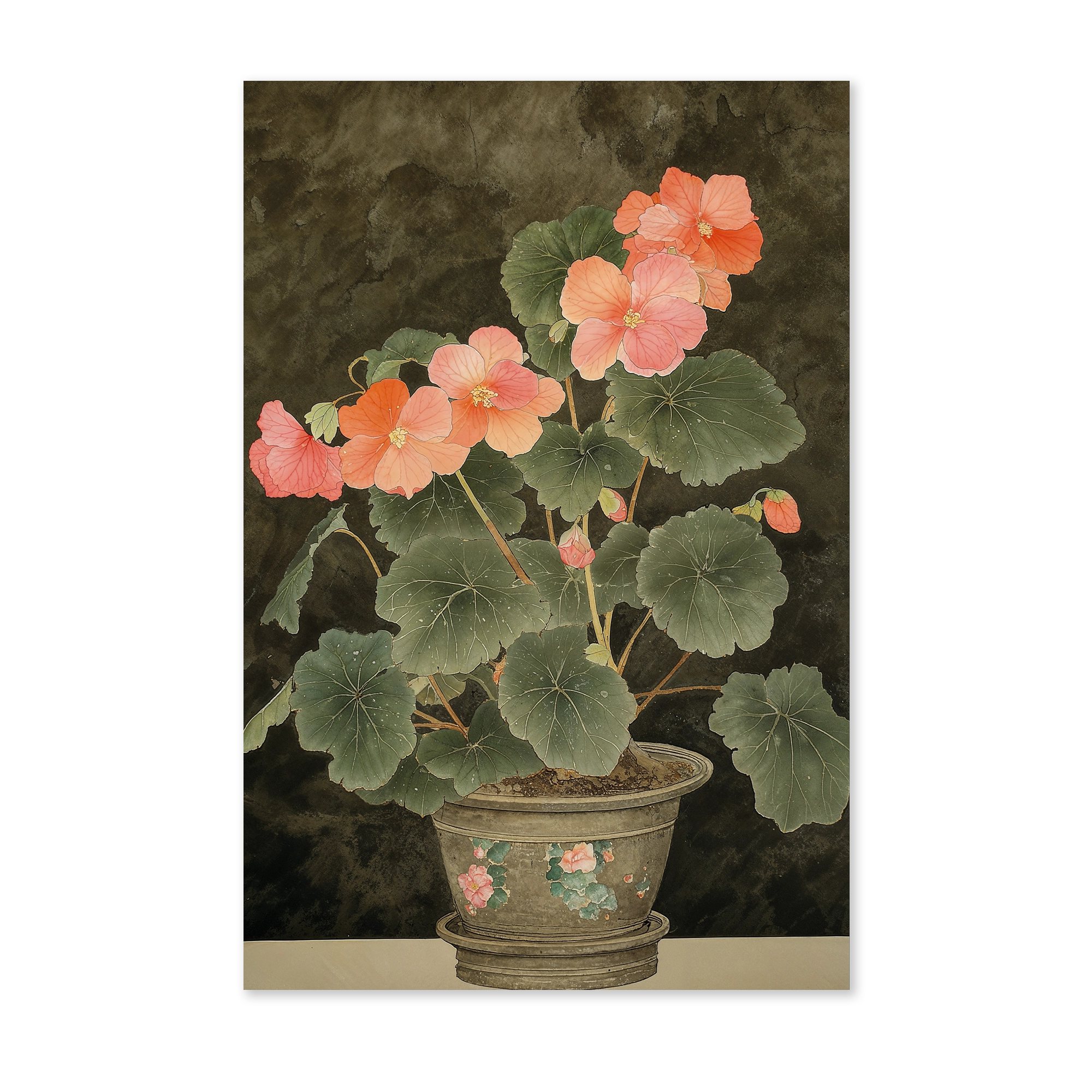 Begonia wanddecoratie