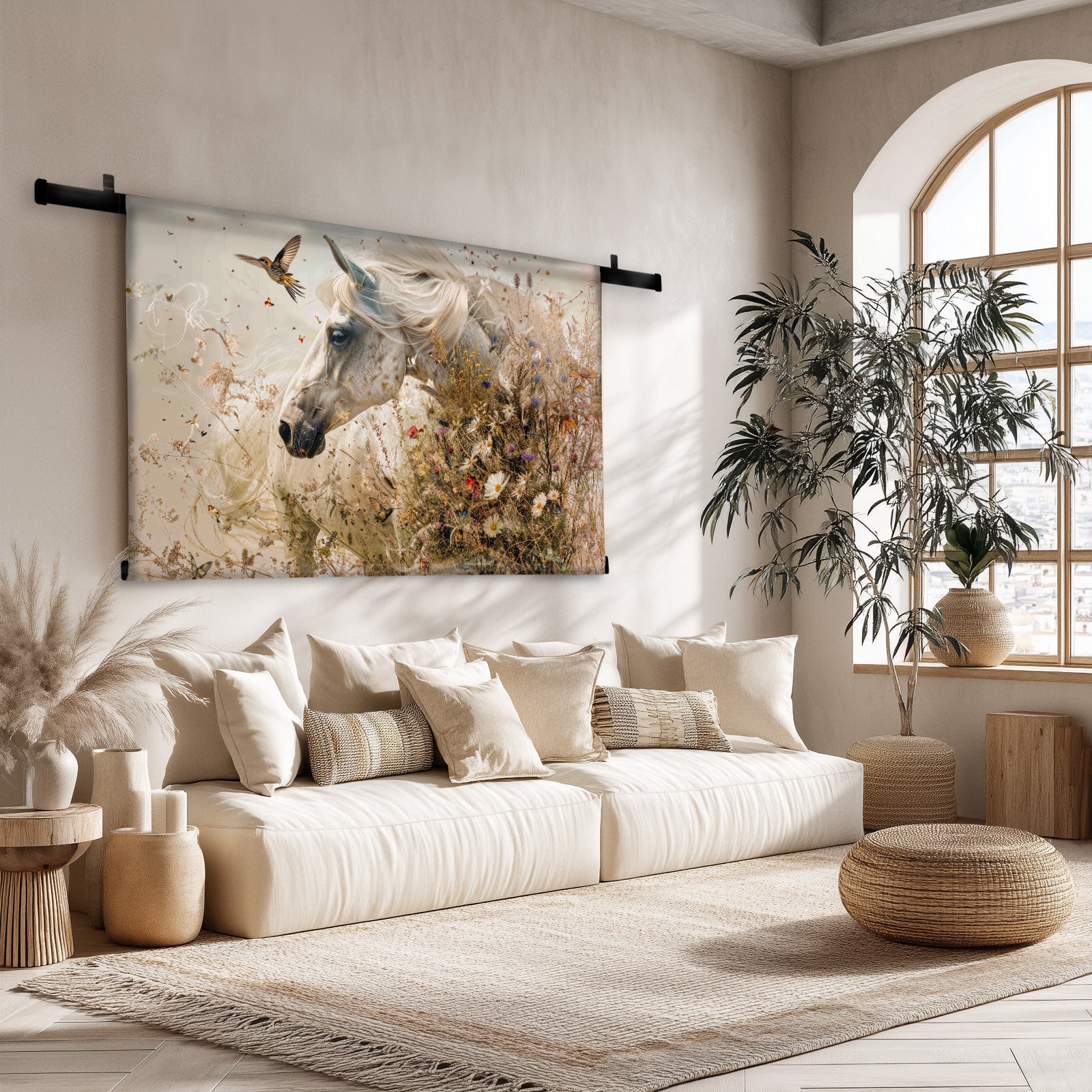 Bloemen paard · Wandkleed