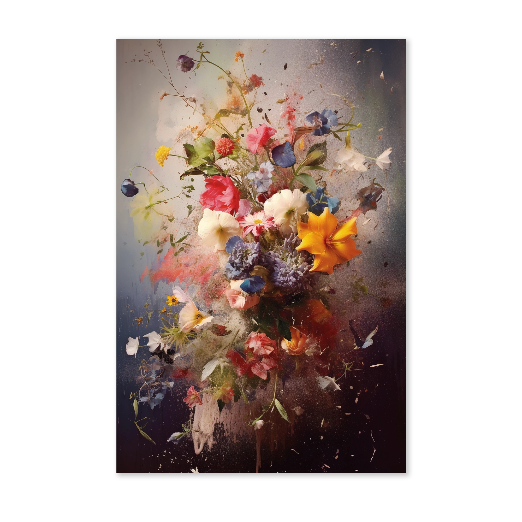 Bloemen explosie wanddecoratie