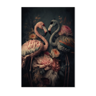 Bloemen Flamingo's wanddecoratie