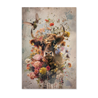 Bloemen Schotse hooglander wanddecoratie