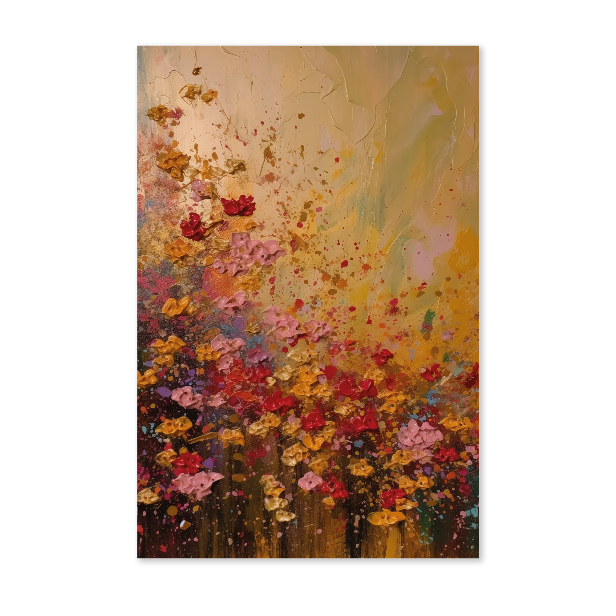 Bloemen spetters wanddecoratie