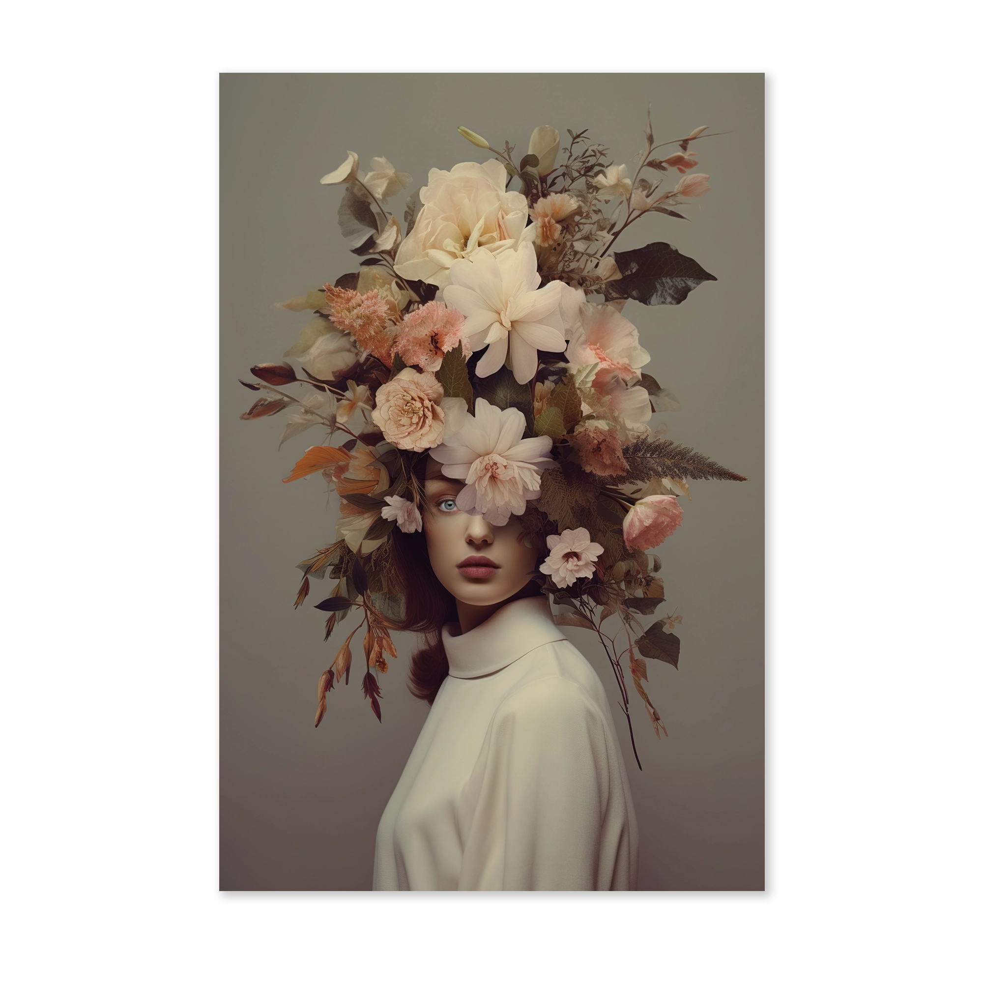 Bloemen Vrouw 5 wanddecoratie