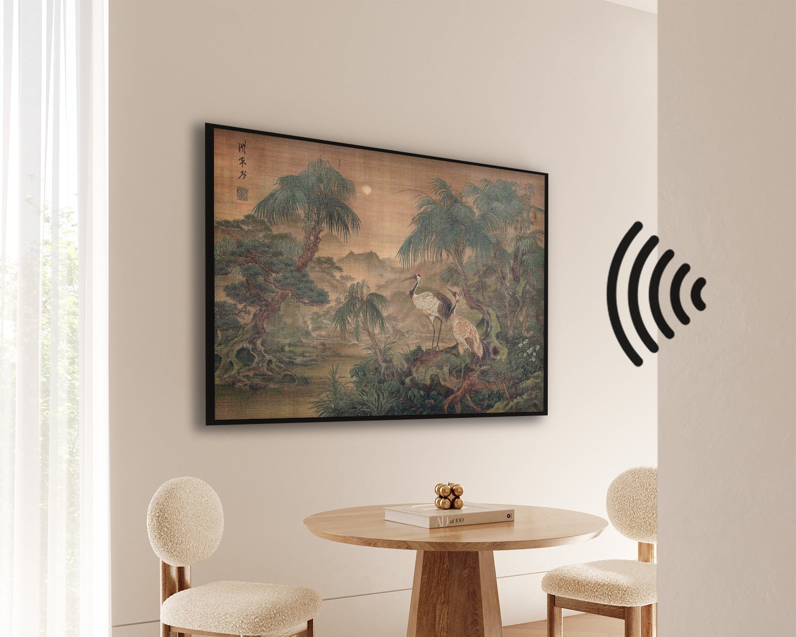 kunst met kraanvogels geluiddempend