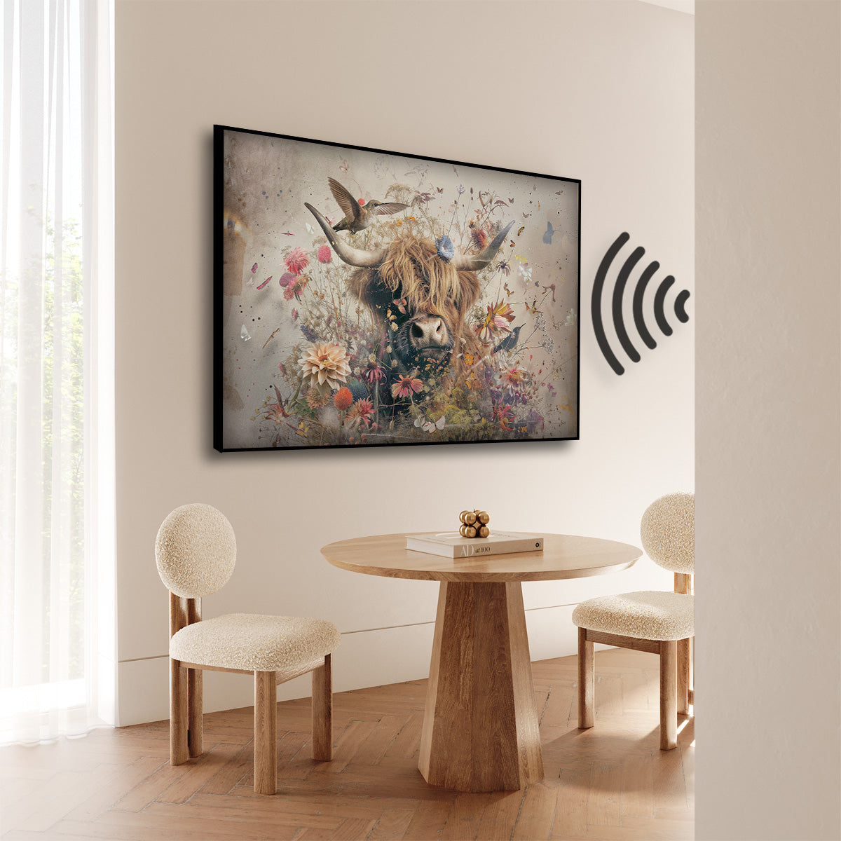 Bloemen Schotse hooglander 2 · Akoestisch paneel