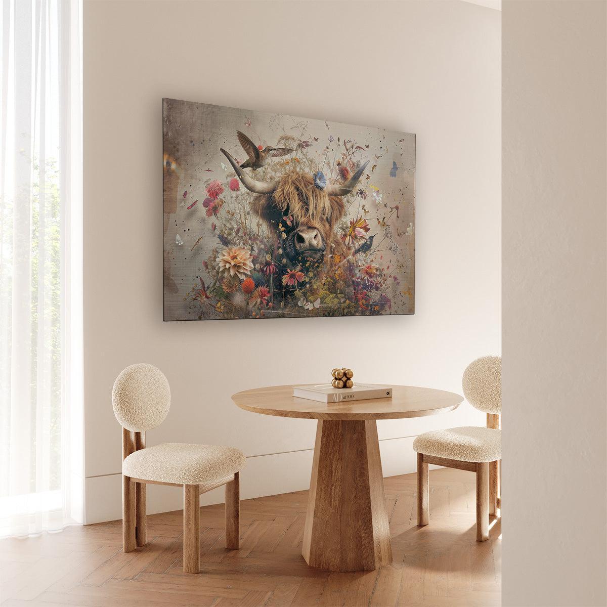 Bloemen Schotse hooglander 2 · Aluminium