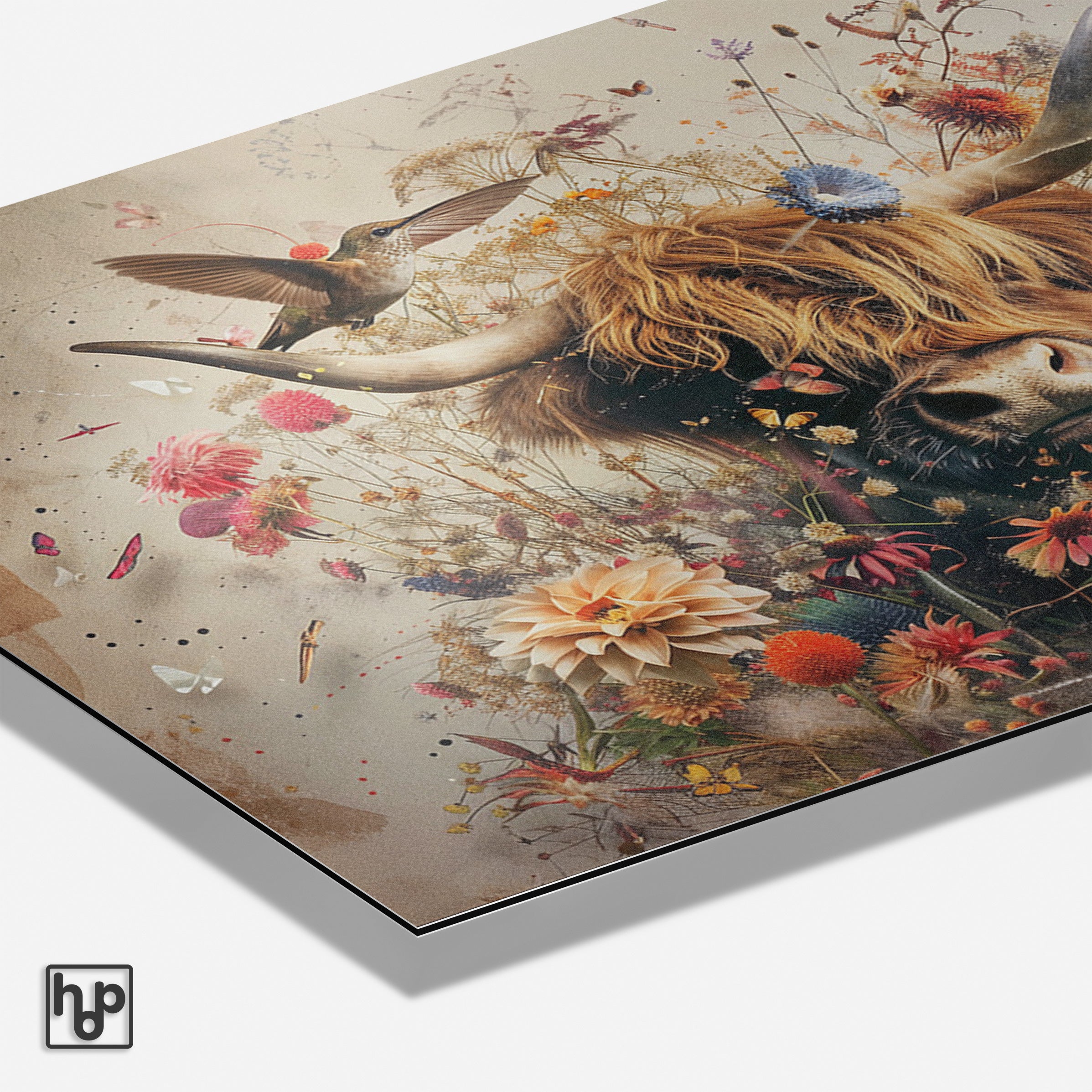 Bloemen Schotse hooglander 2 · Aluminium
