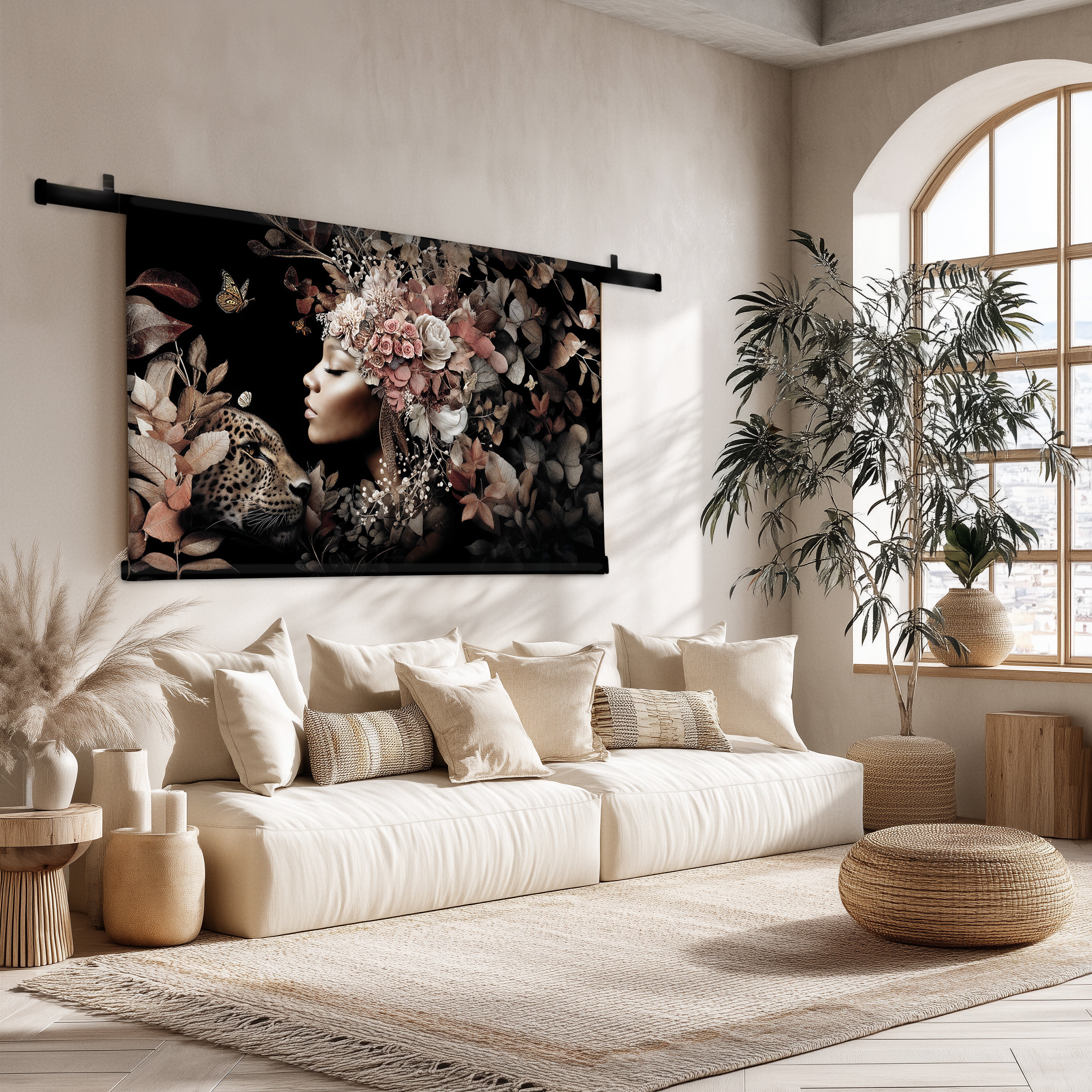 Bloemen Vrouw 6 · Wandkleed