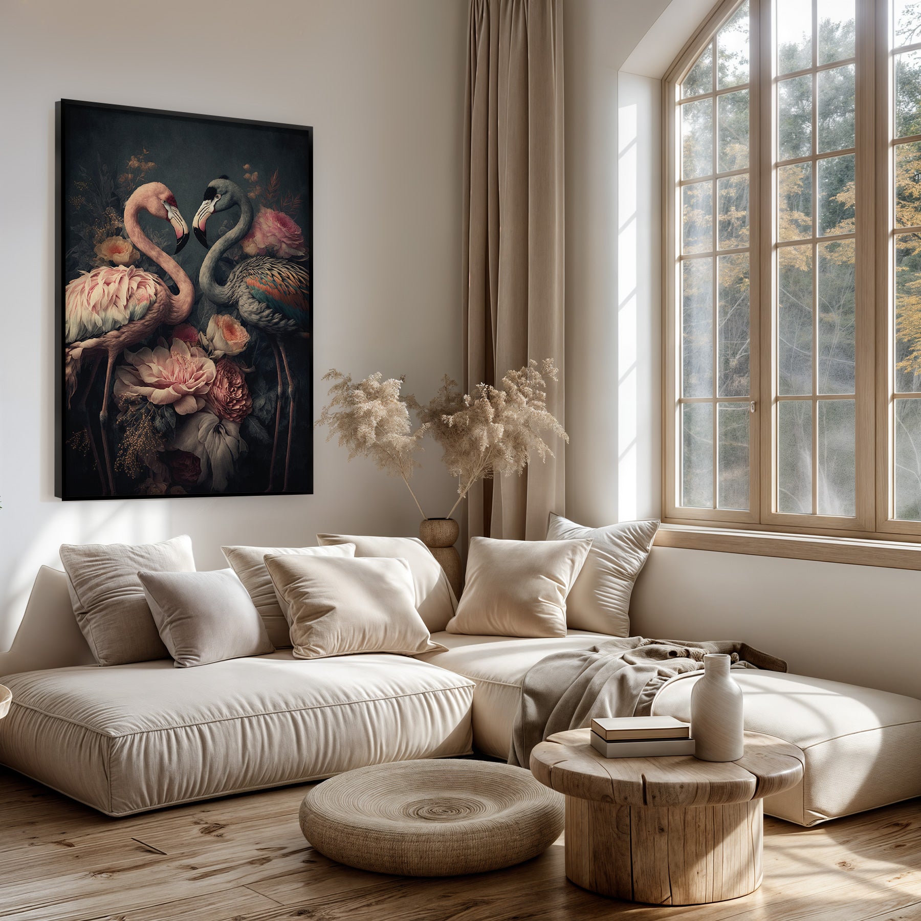 Bloemen Flamingo's · Artframe