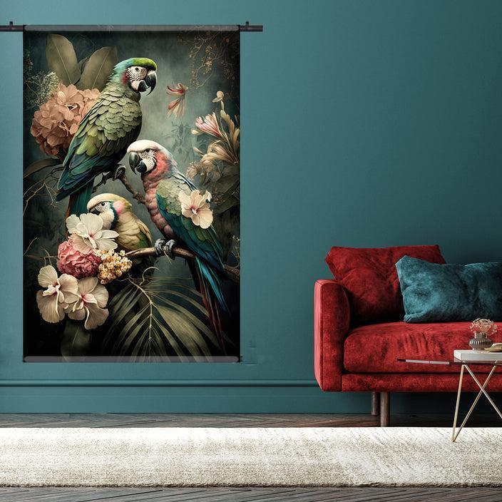 Wandkleed vogels
