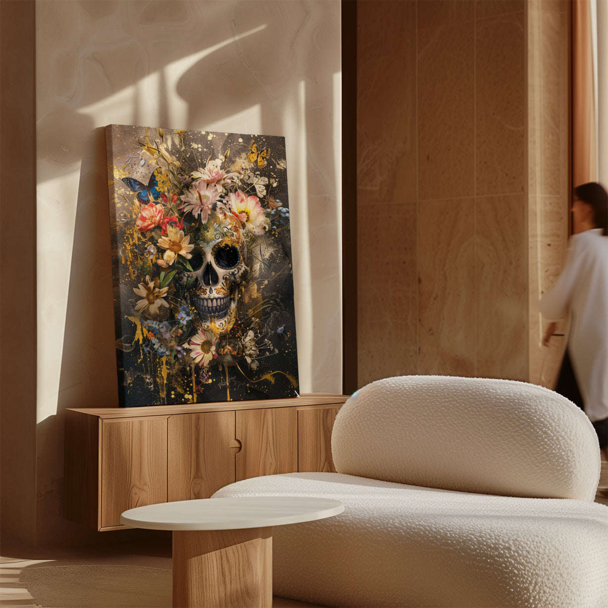Bloemen schedel · Canvas