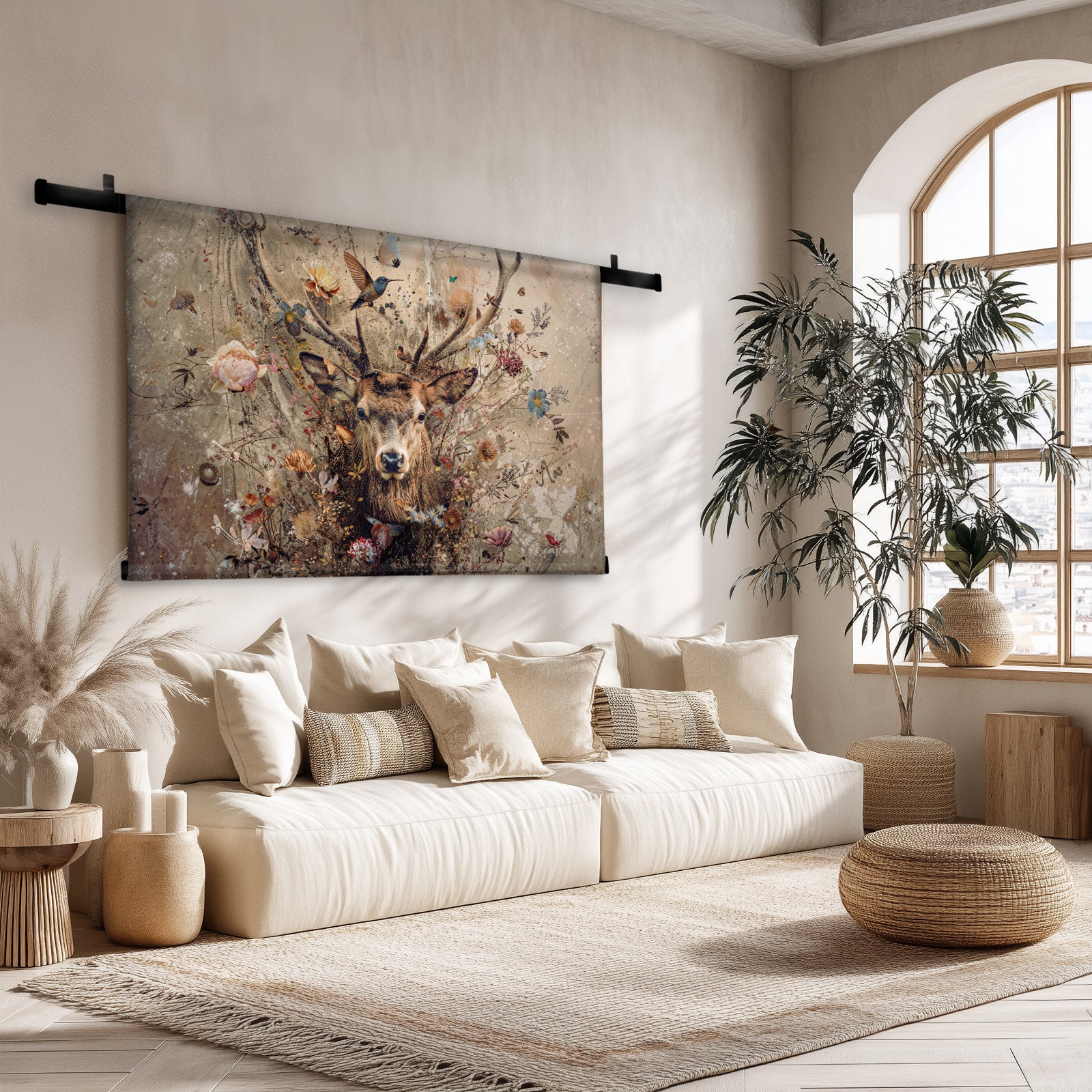 Bloemen hert · Wandkleed