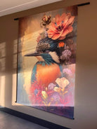 klantfoto wandkleed met vogel