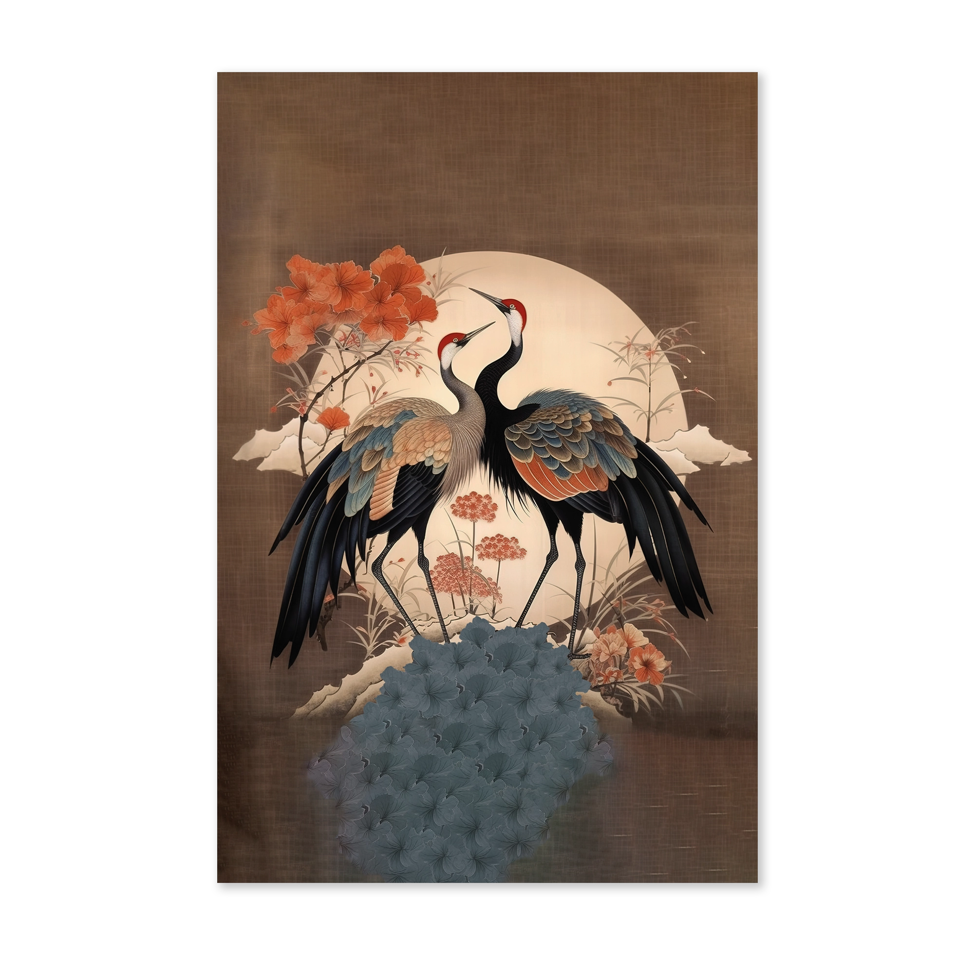 Japanse kraanvogels 2 wanddecoratie