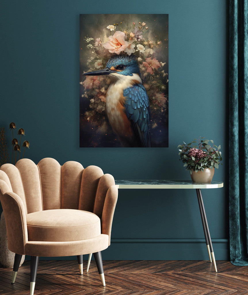poster kingfisher woonkamer